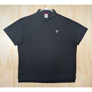 Tesla Men's 2XL Polo Shirt Black Short Sleeve Embroidered Logo Corporate Uniform